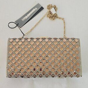 LIKE DREAMS Targaryan Foil Box Clutch Gold Purse